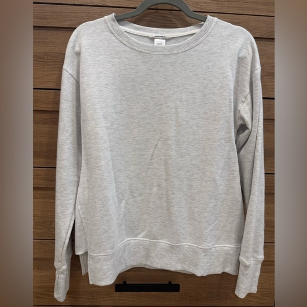Jockey Light Gray Crewneck Sweatshirt Side Slit Hem Size- Small